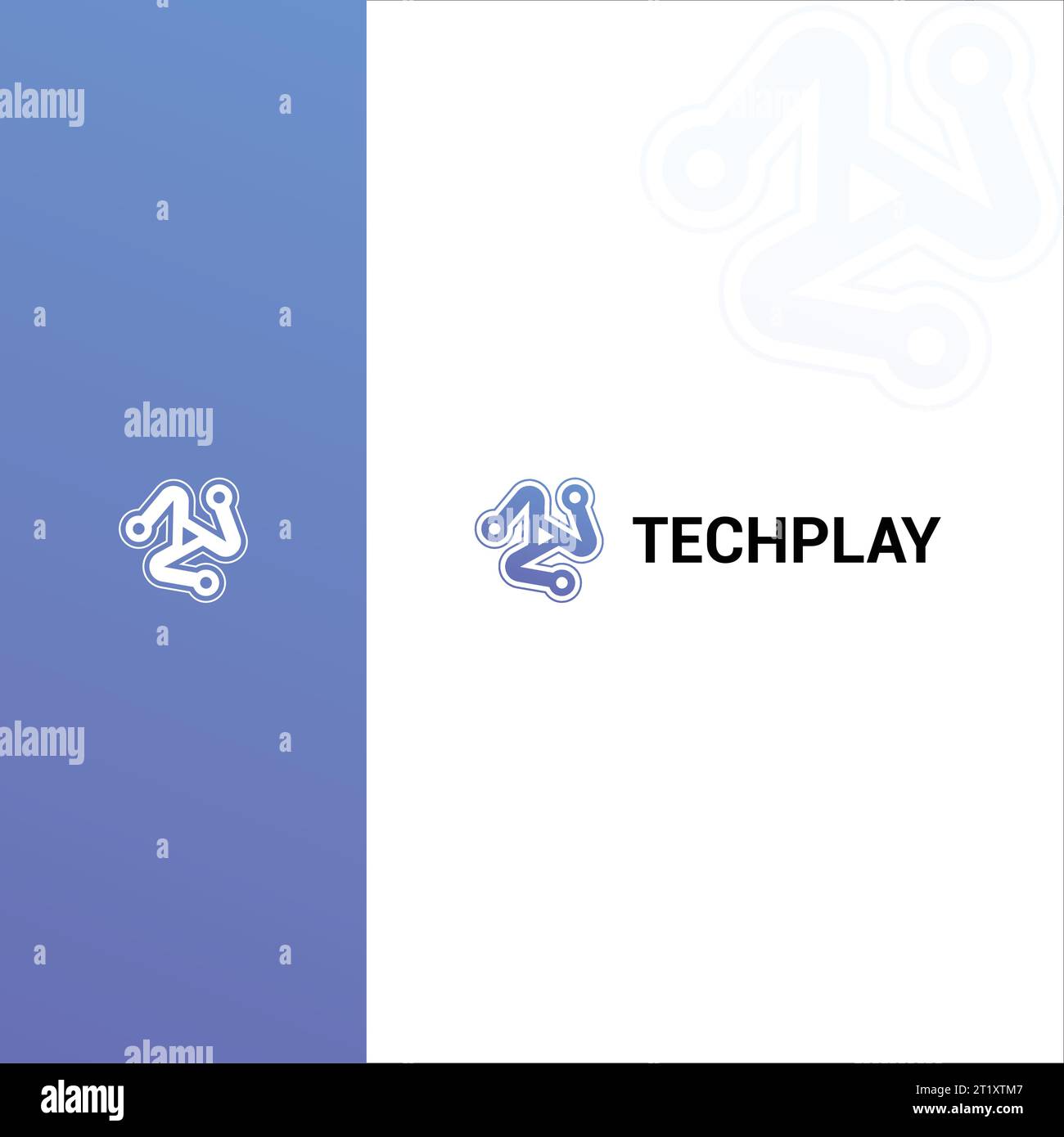 Modern techplay logo design template Stock Vector