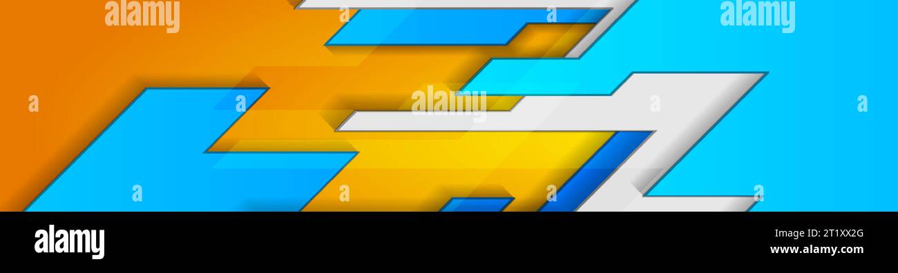 Bright abstract geometric technical background. Colorful vector banner design Stock Vector
