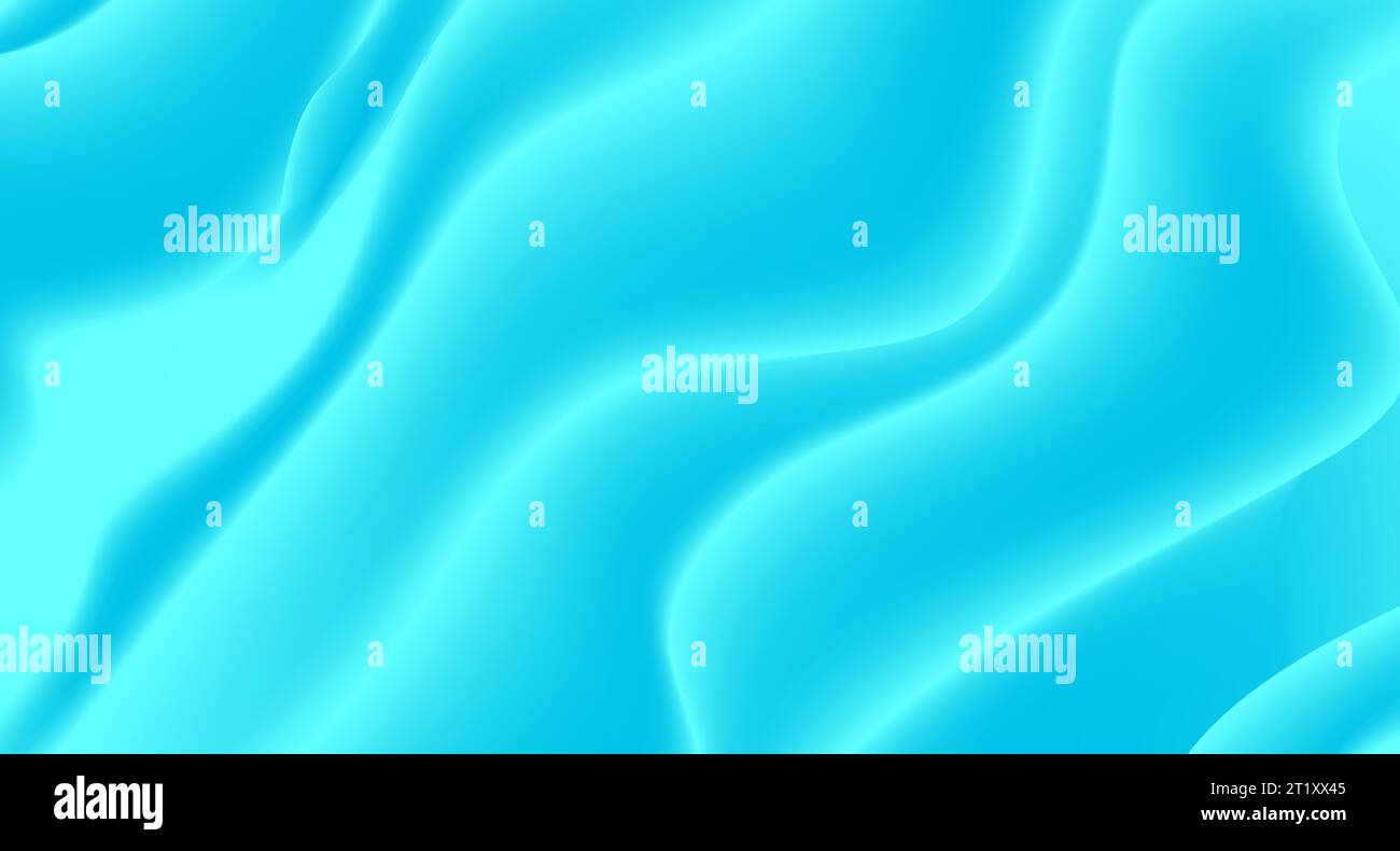 Bright blue abstract liquid flowing wavy vector background Stock Vector