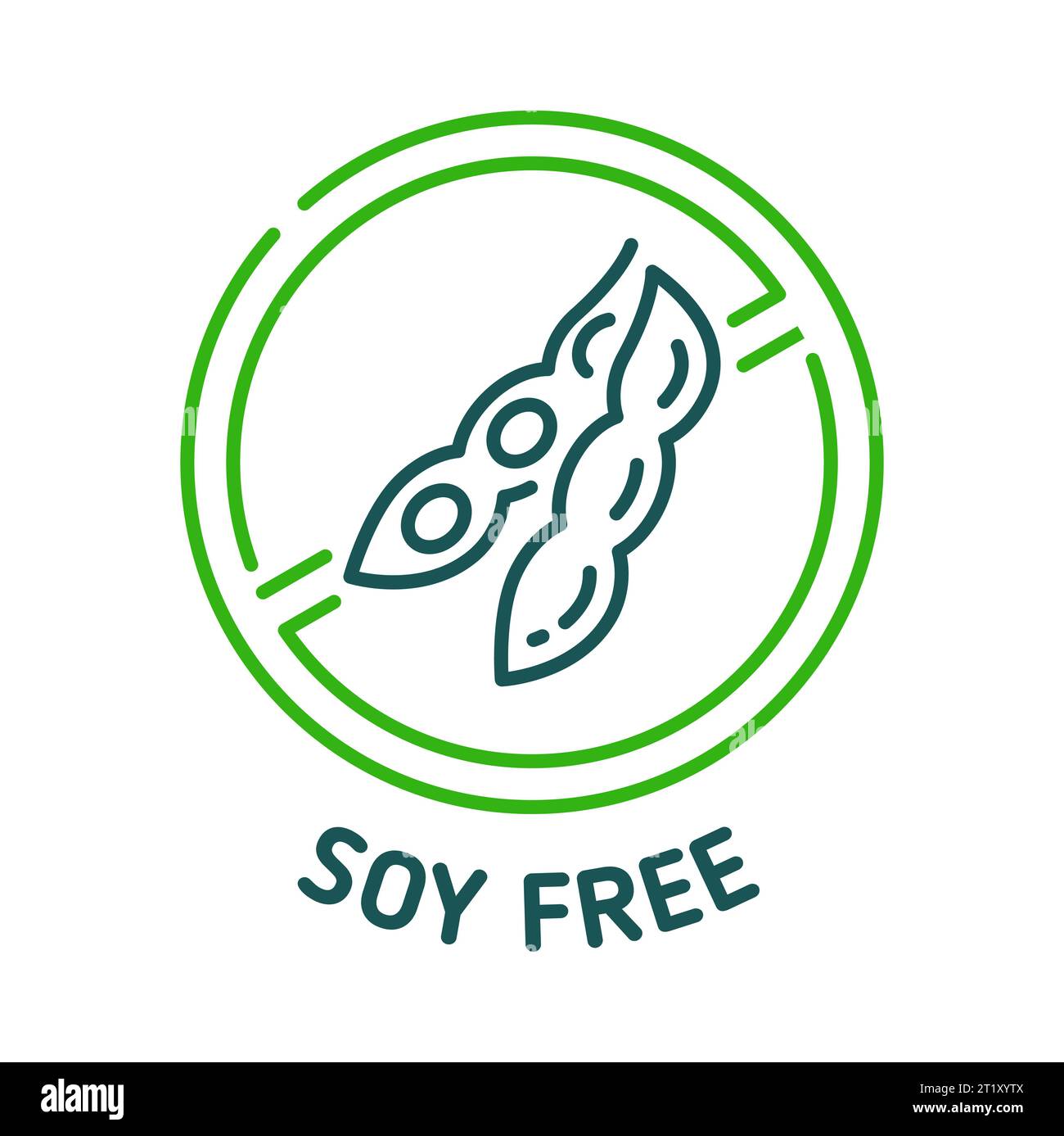 Soy free icon and sign, isolated vector symbol of crossedout soybean promoting soyfree diets