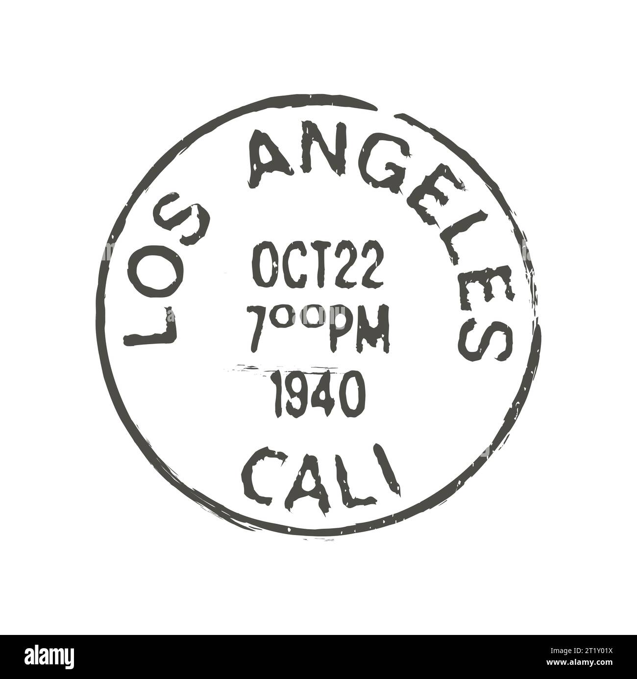 Los Angeles postage and postal stamp. Postcard US California town ink stamp, post departure country or United States region retro vector mark or postal envelope Los Angeles city imprint Stock Vector