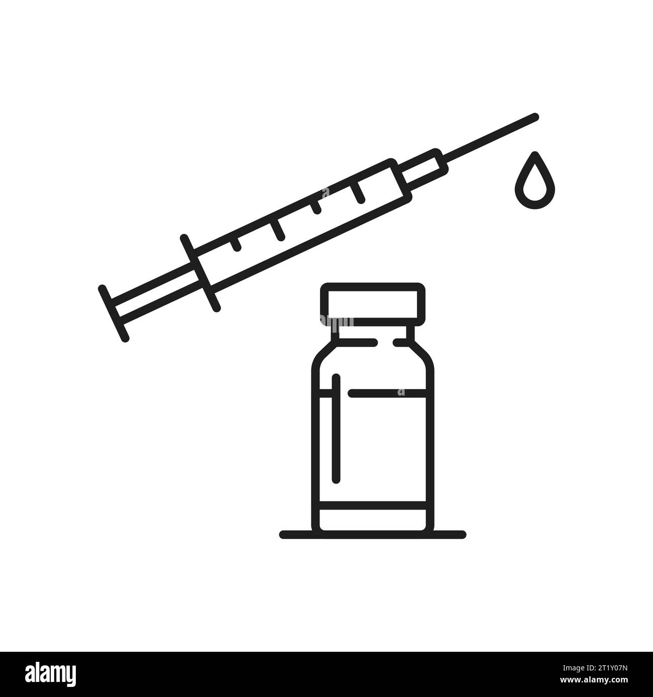 Immunization, smallpox vaccine syringe with vaccine, vial of medicine