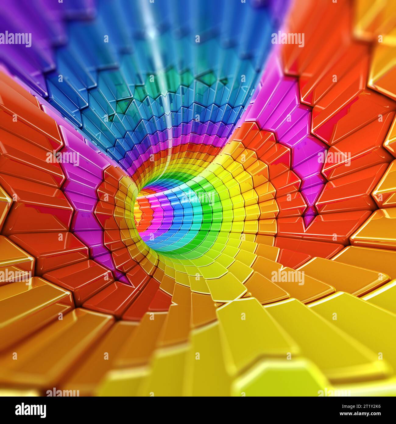 Digital form abstract tunnel 3d rendering rainbow colors Stock Photo ...