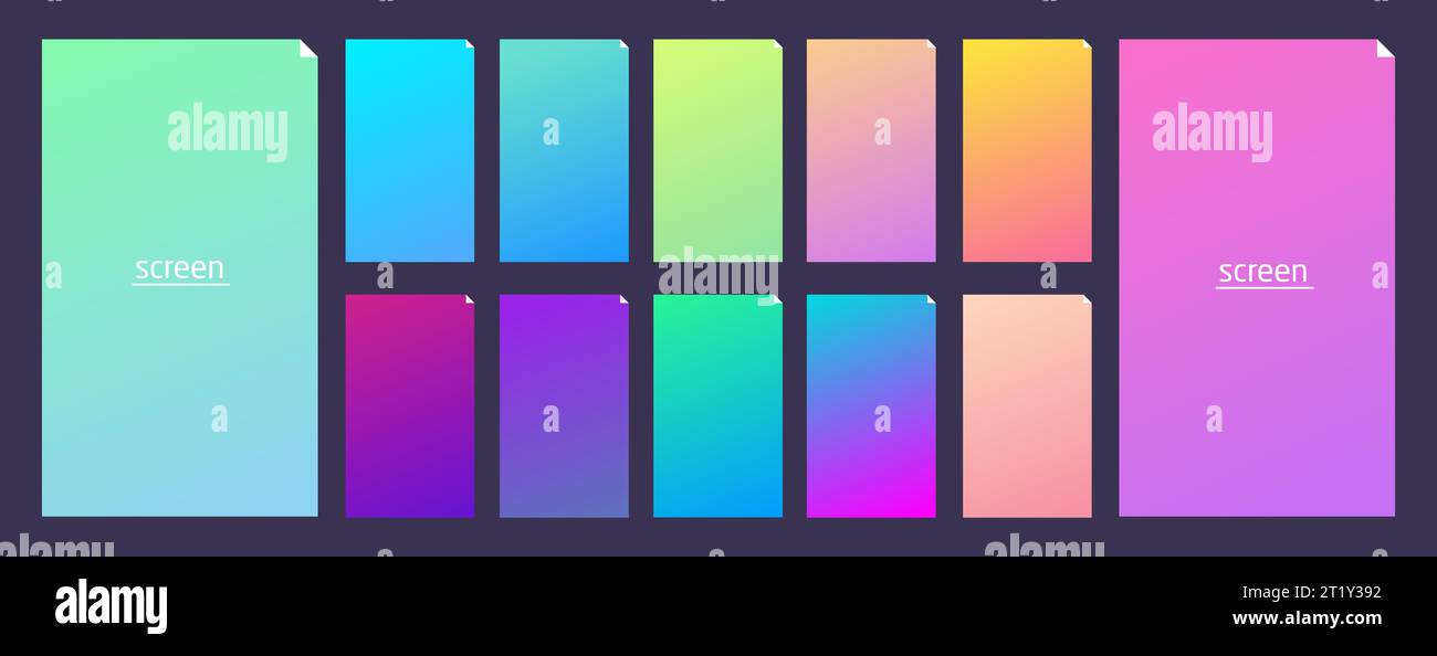 Soft pastel gradient smooth and vibrant color background set for ...