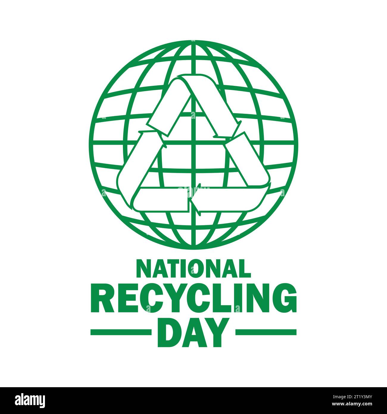 National Recycling Day Vector Design Template. Green Globe and Recycle