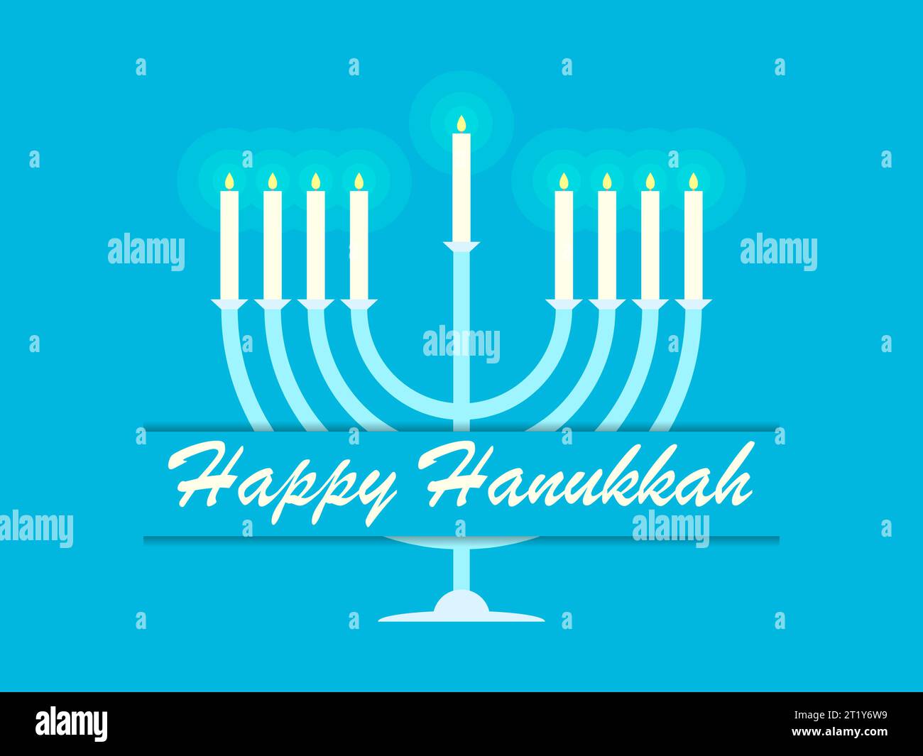 Happy Hanukkah. A menorah with nine candles is a symbol of the Jewish