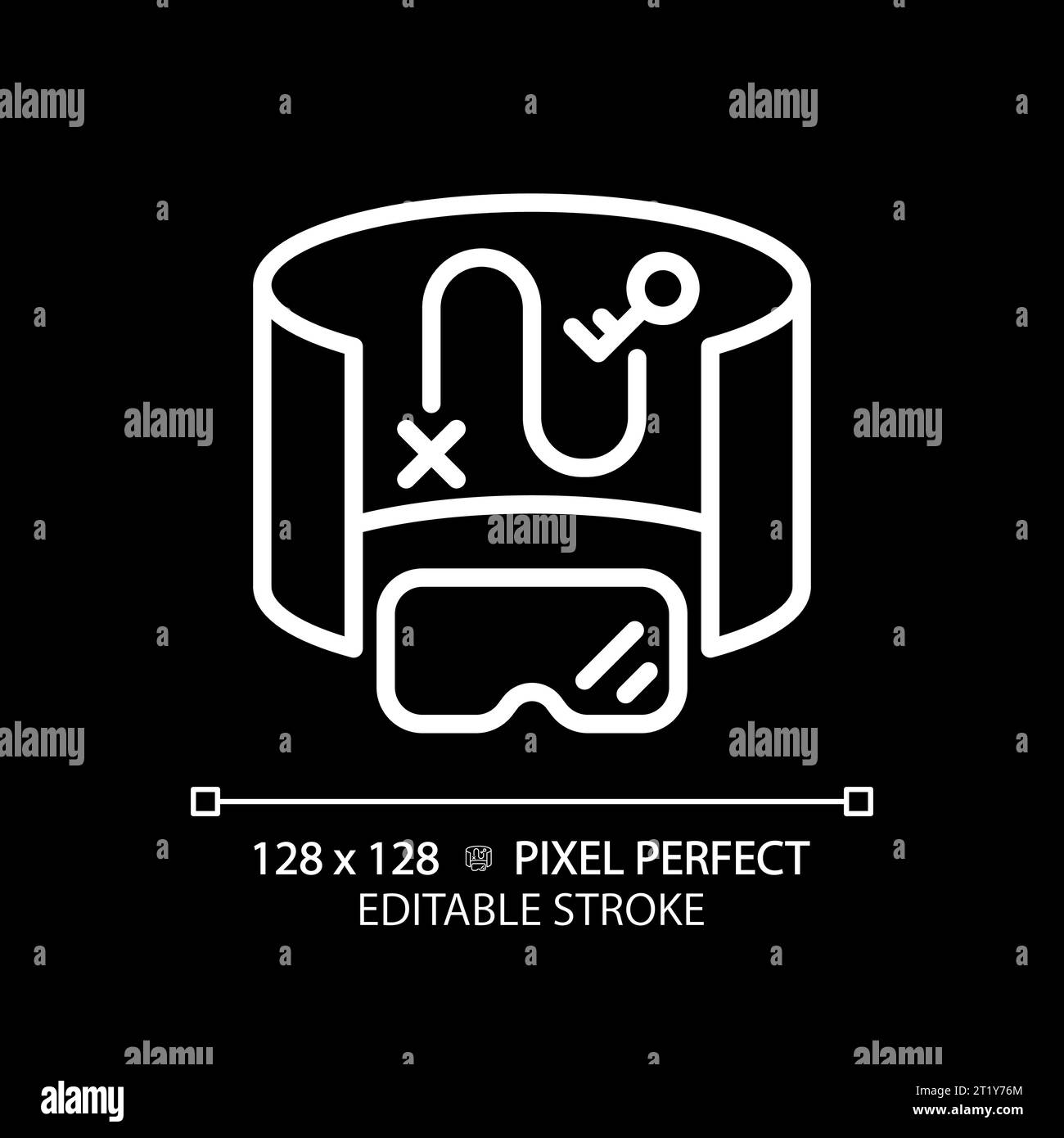 2D thin linear white innovative device icon Stock Vector