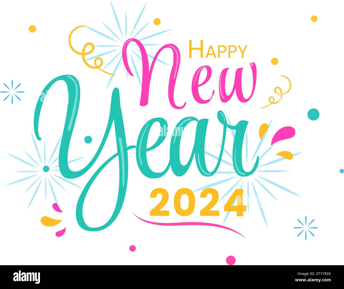 Happy New Year 2024 Celebration Vector Illustration With Trumpet Happy New Year 2024 Celebration Vector Illustration With Trumpet Fireworks Ribbons And Confetti In Holiday National Flat Cartoon Background 2T1Y926