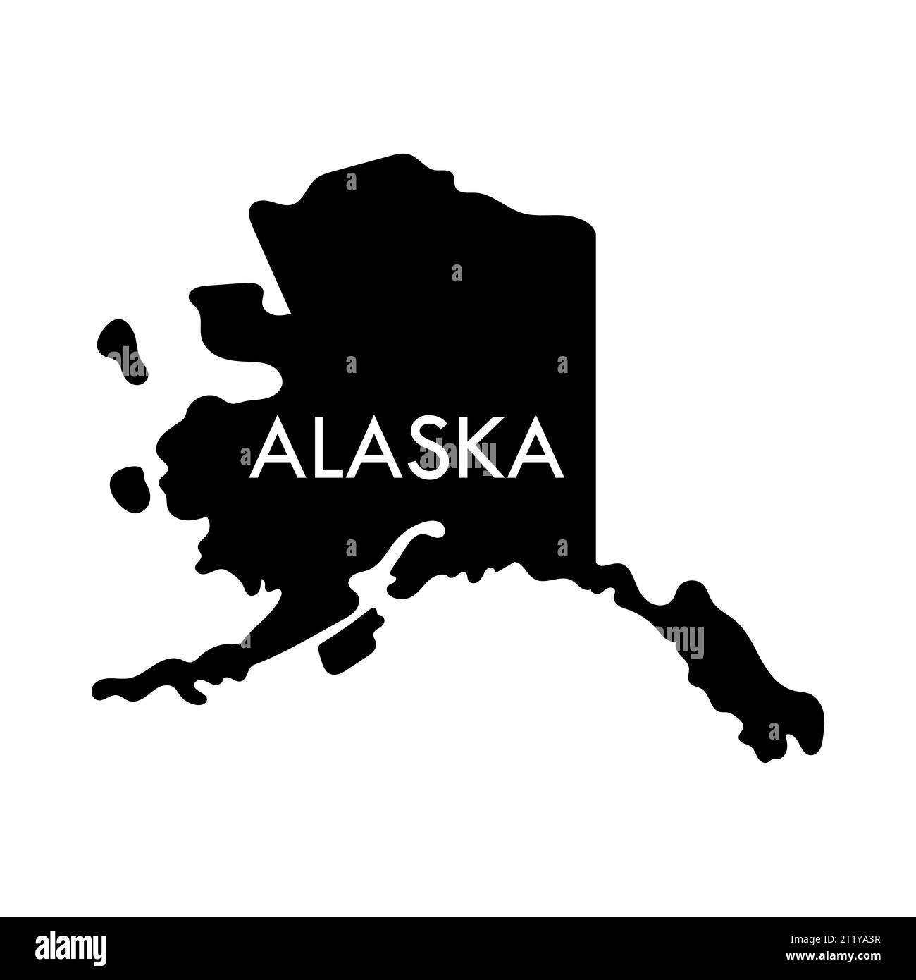 Alaska simple logo. State map outline - smooth simplified US state