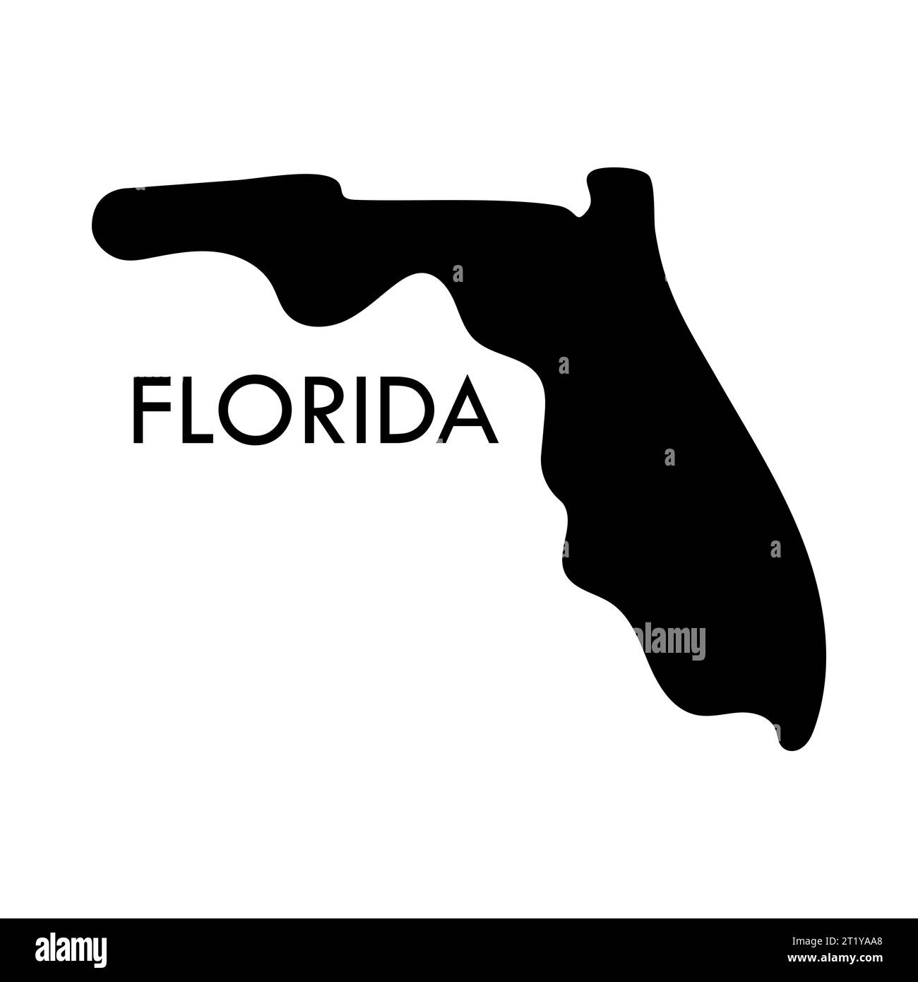 Florida a US state black element isolated on white background. United