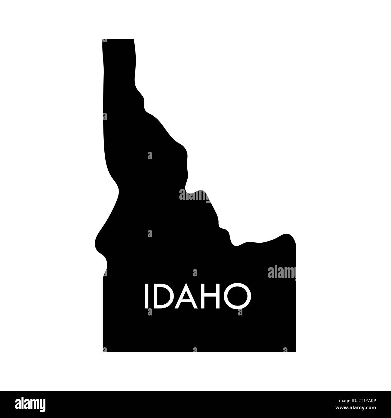 Idaho a US state black element isolated on white background. United state of America. Map with county borders. Stock Vector