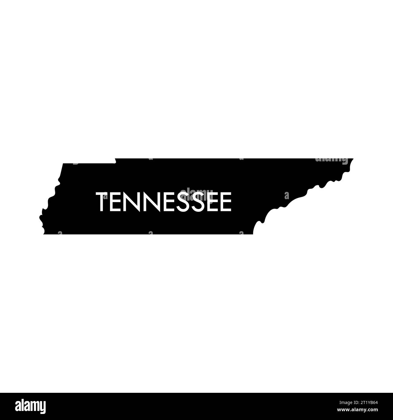 Tennessee a US state black element isolated on white background. United state of America. Map with county borders. Stock Vector