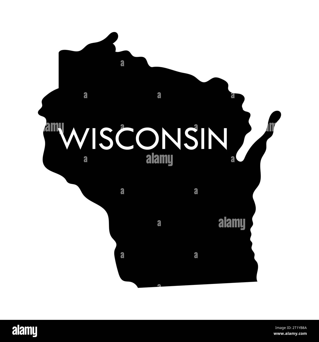 Wisconsin a US state black element isolated on white background. United ...