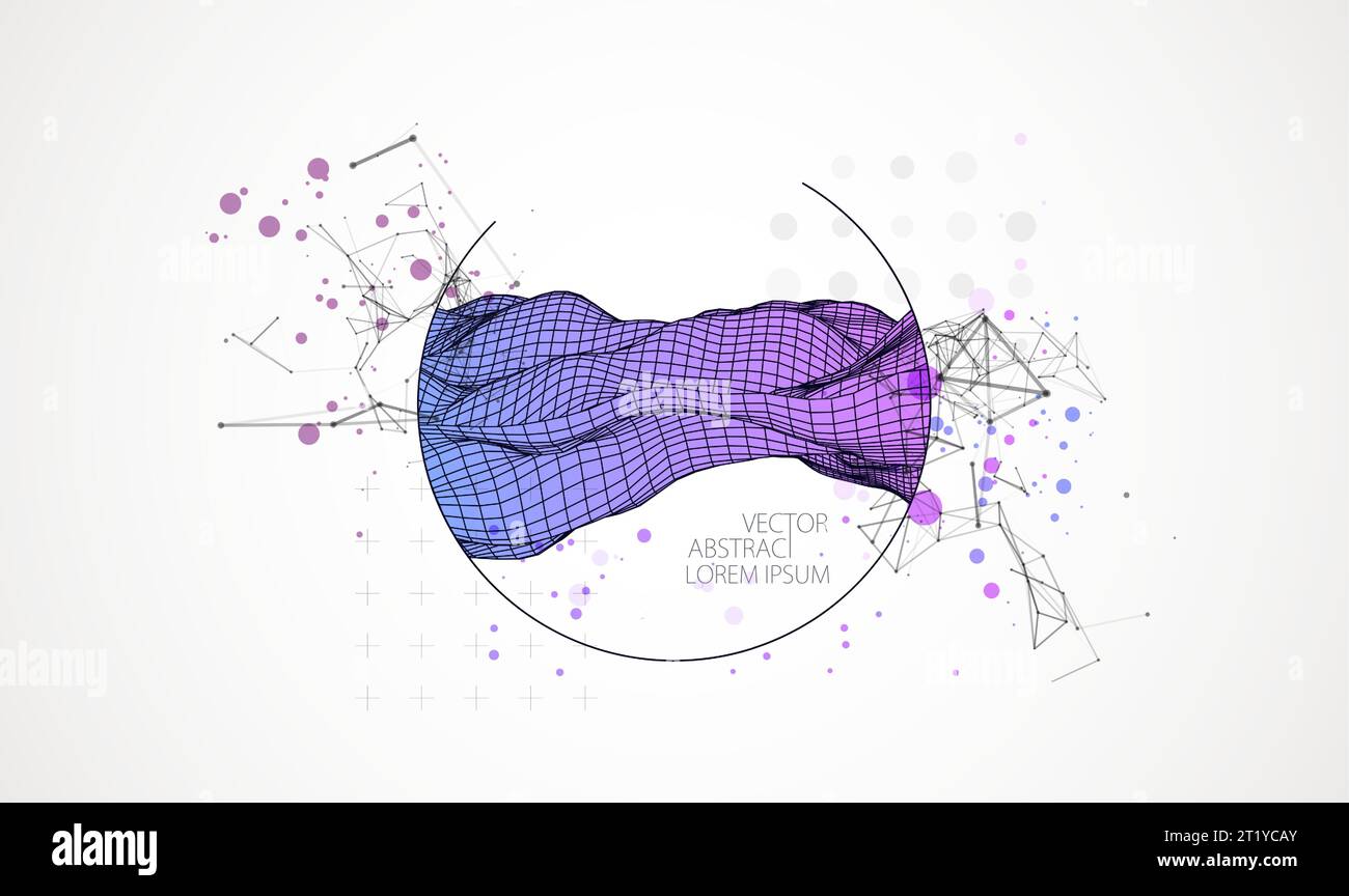 Modern science or technology elements. Trendy abstract background ...