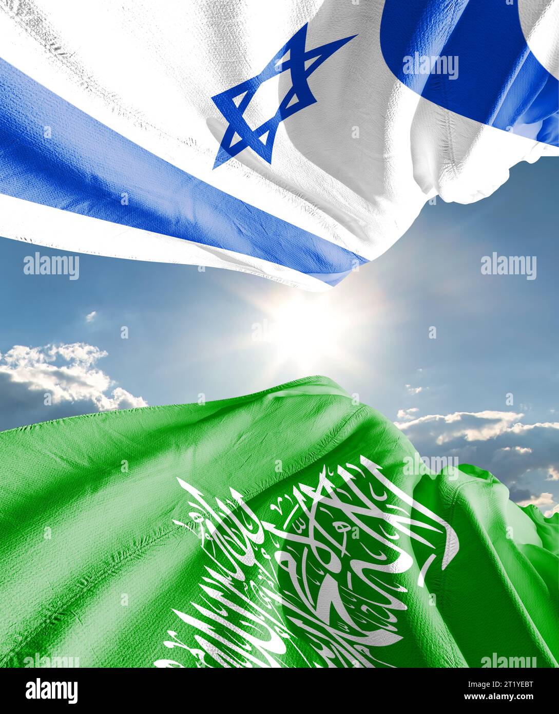 Flag of Hamas israel vs palestina, translate  Israel-Hamas war Stock Photo