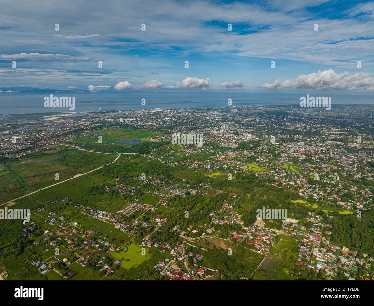 Aerial view of first class highly urbanized city in Zamboanga Peninsula
