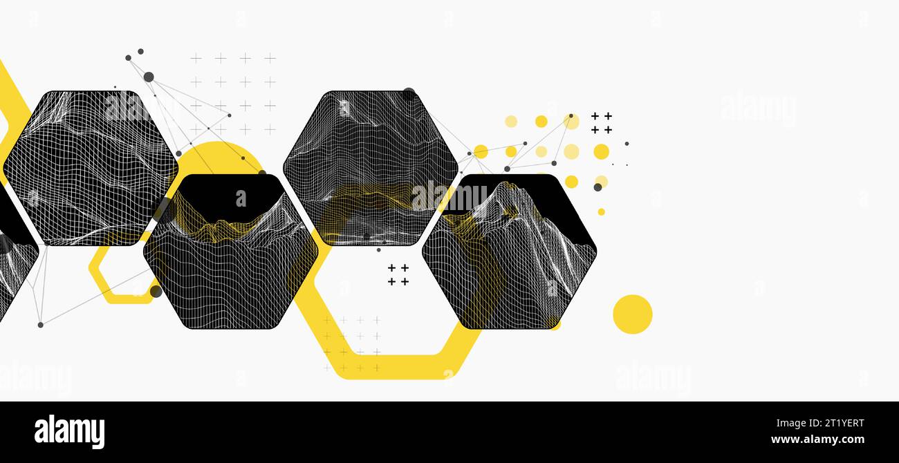 Modern science or technology abstract background using hexagonal shapes ...