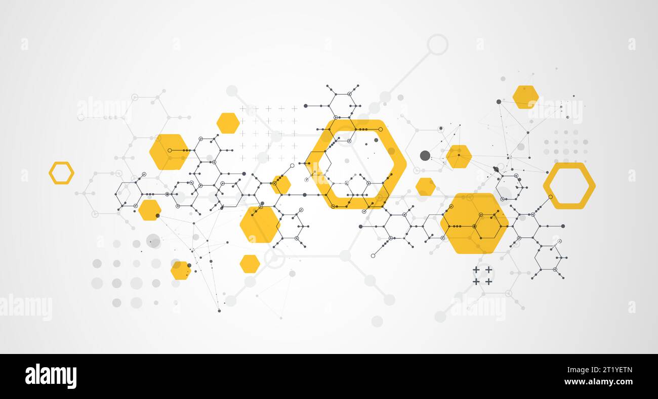 Modern science or technology abstract background using hexagonal shapes. Vector. Stock Vector