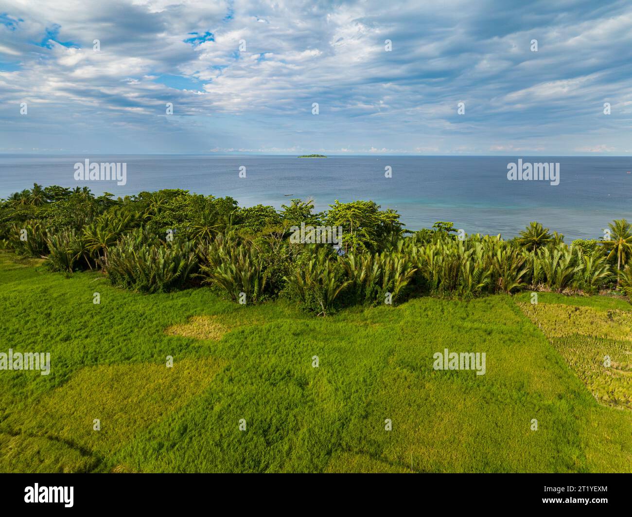 Coastal with agricultural land in Camiguin Island. Philippines Stock