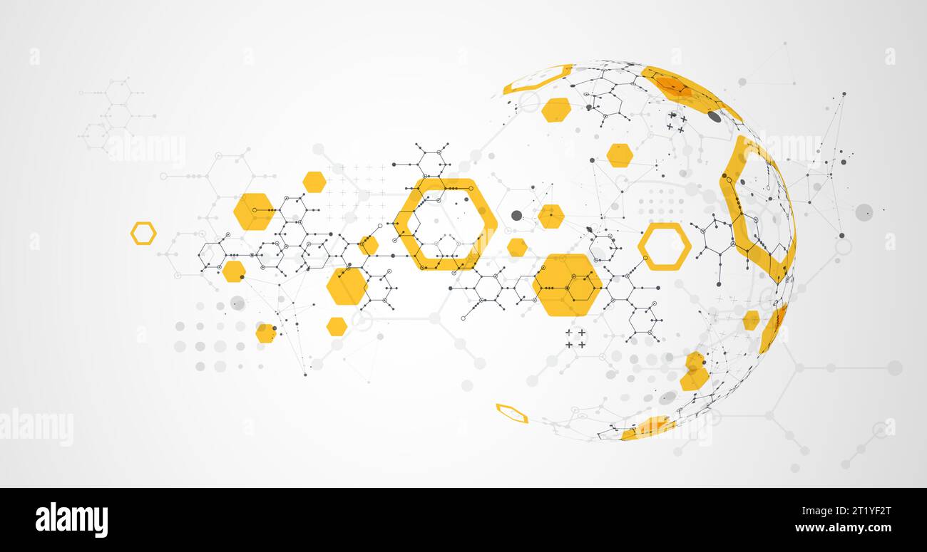 Modern science or technology abstract background using hexagonal shapes ...