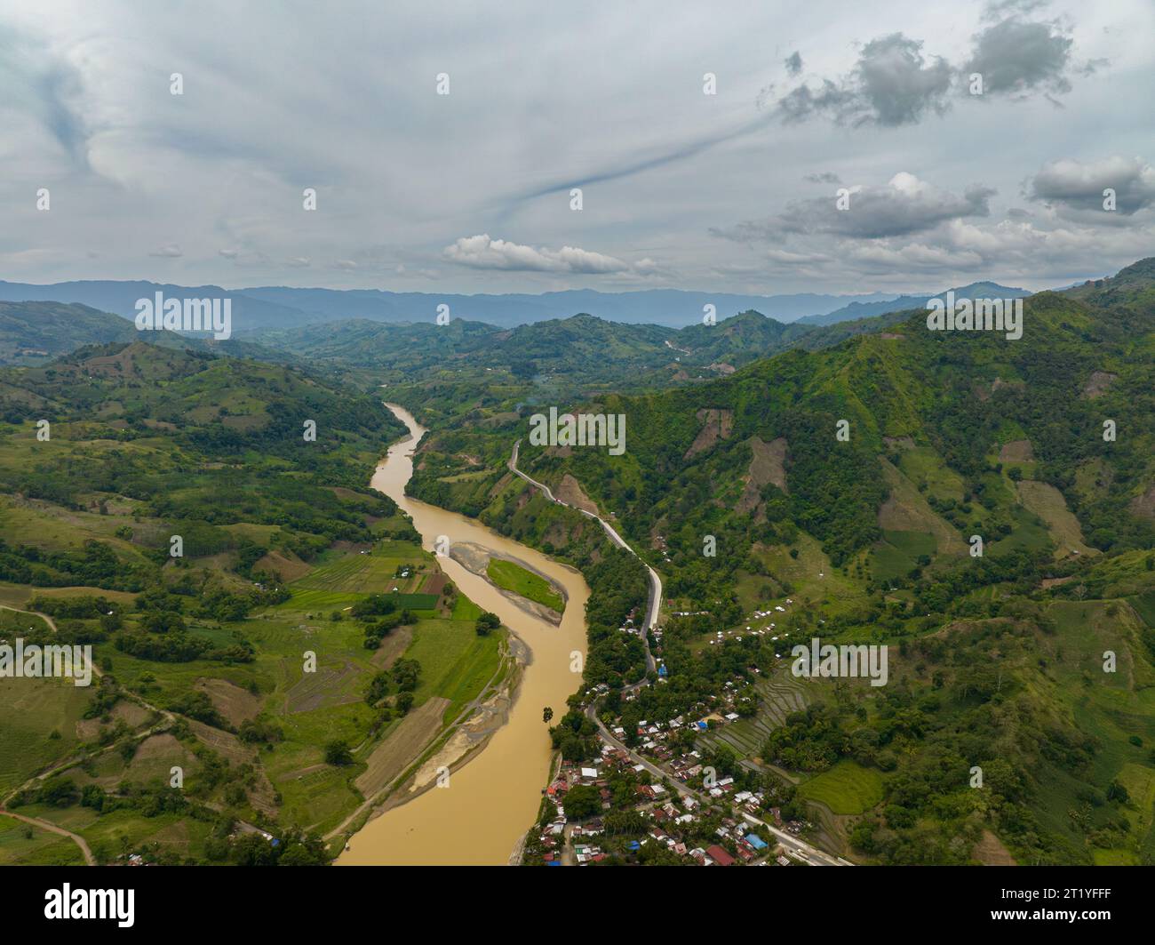 Mindanao Rice Agricultural fields and riverbanks in the Philippines. Mindanao Stock ...