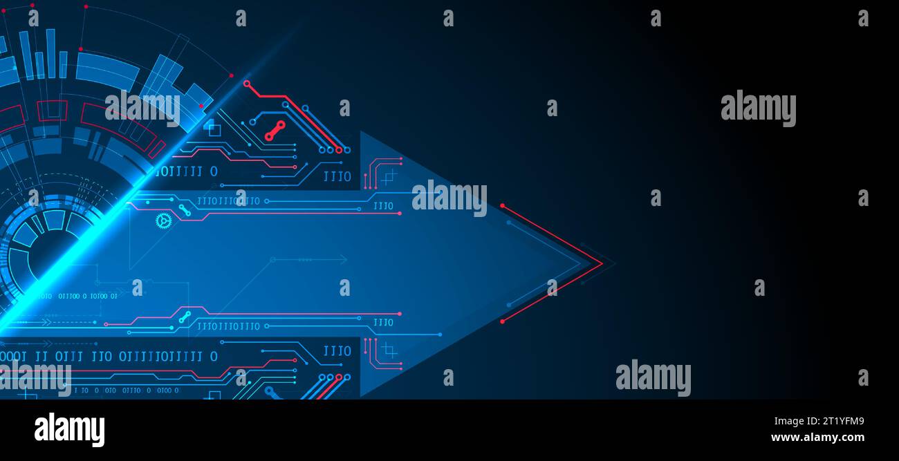 Abstract half-circle technology circuit board. Communication concept. Stock Vector
