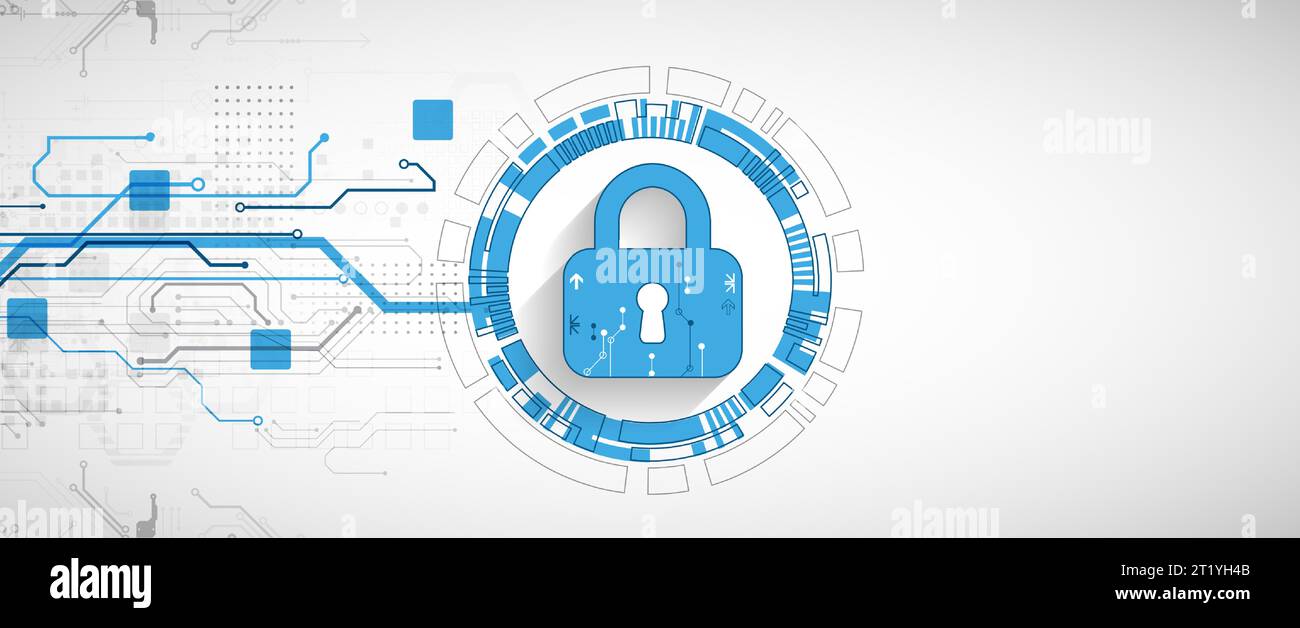 Personal data security Illustrates cyber data or information privacy idea. Color abstract  internet technology. Stock Vector