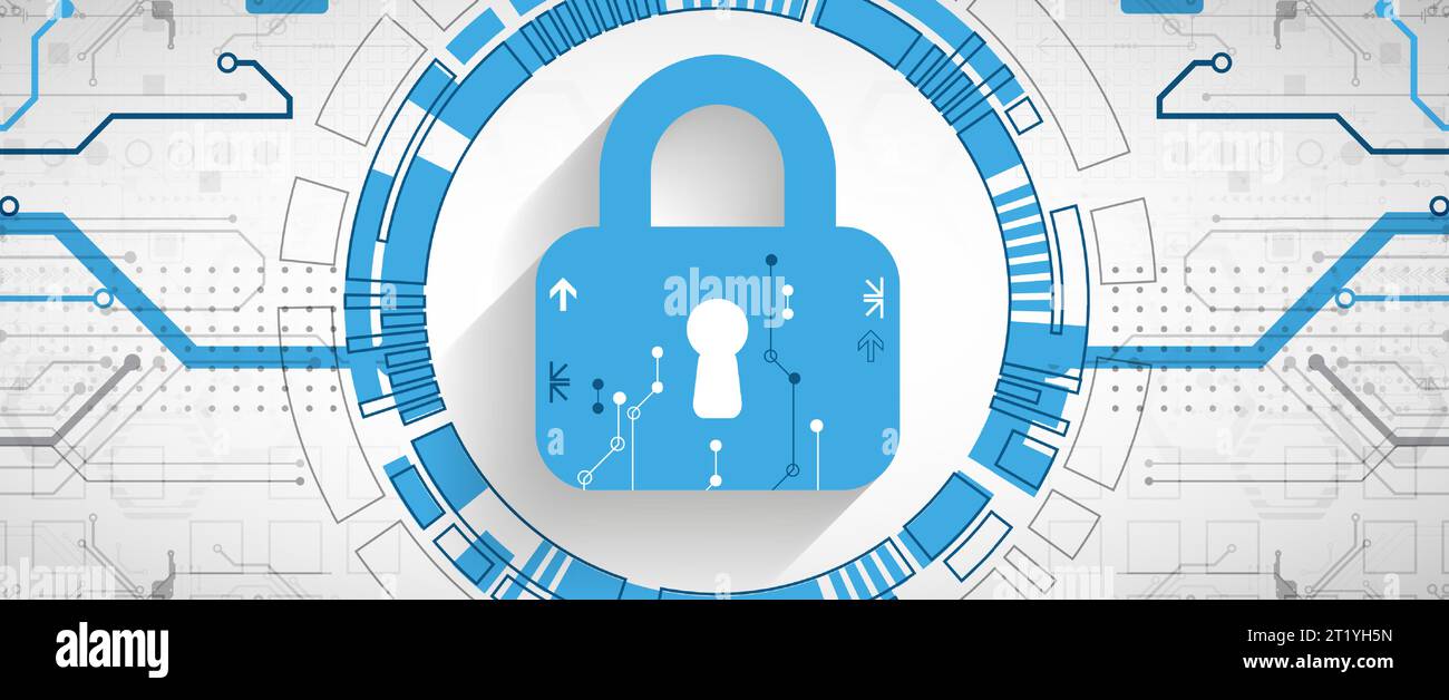 Personal data security Illustrates cyber data or information privacy idea. Color abstract internet technology. Stock Vector