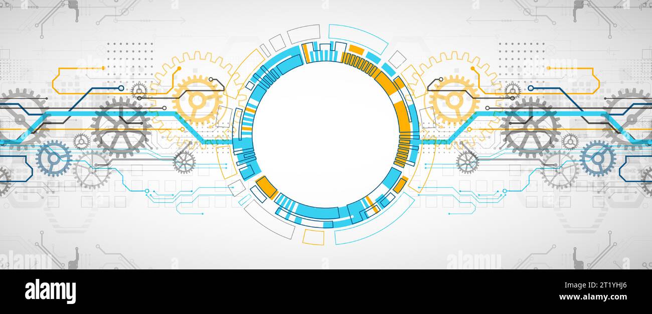 Abstract technology concept. Circuit board, high computer color ...