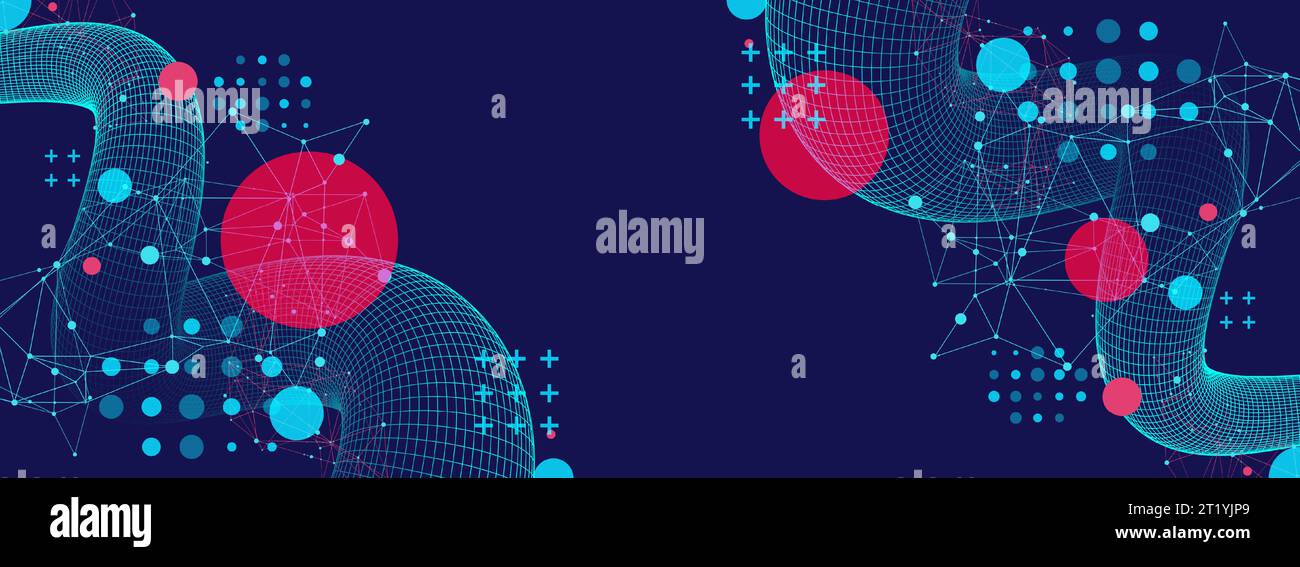 Modern science or technology art background. Vector wireframe tentacle. Stock Vector