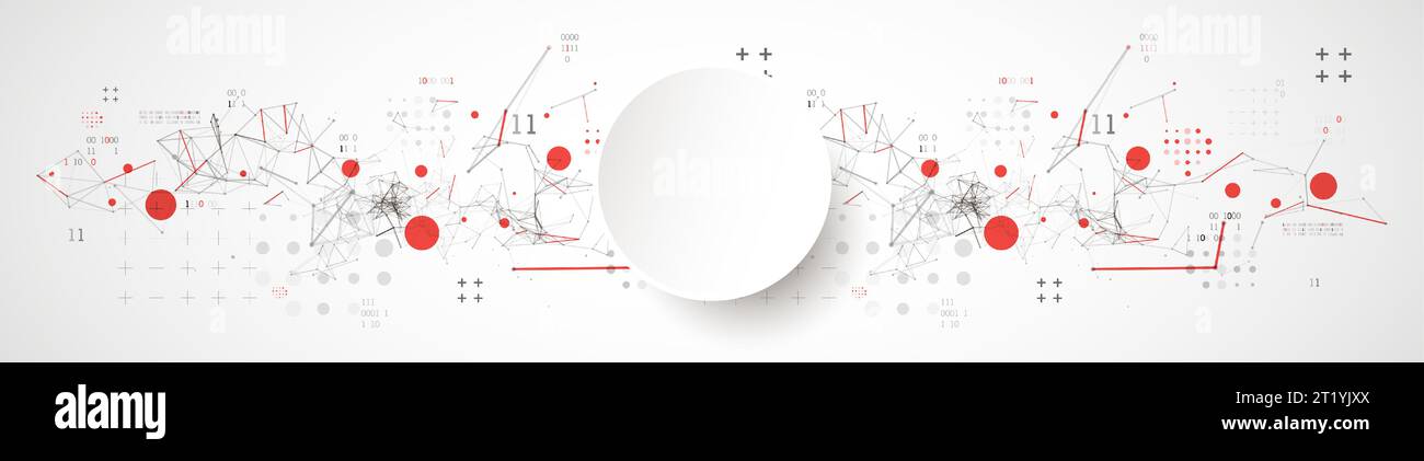 Technology background with plexus effect. Big data concept. Binary computer code. Vector illustration. Stock Vector