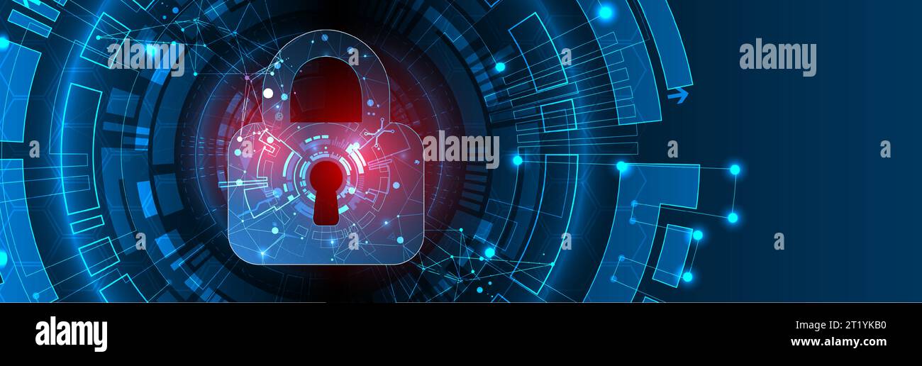 Data security Illustrates cyber data or information privacy idea. Color abstract  internet technology. Stock Vector