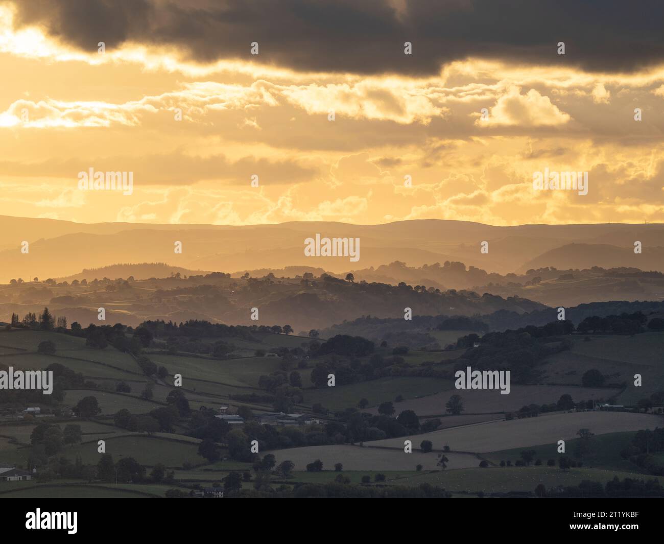 View from the top of Roundton Hill which lies right beside the Welsh