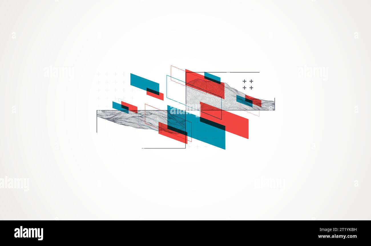 Modern science or technology elements. Trendy abstract background. Surface illustration. Vector. Stock Vector