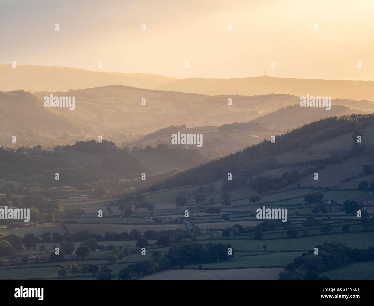 View from the top of Roundton Hill which lies right beside the Welsh