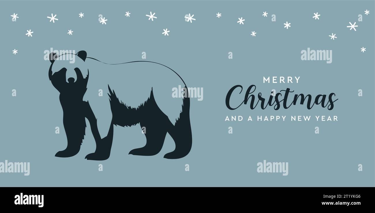christmas greeting card with polar bear vector illustration Stock ...