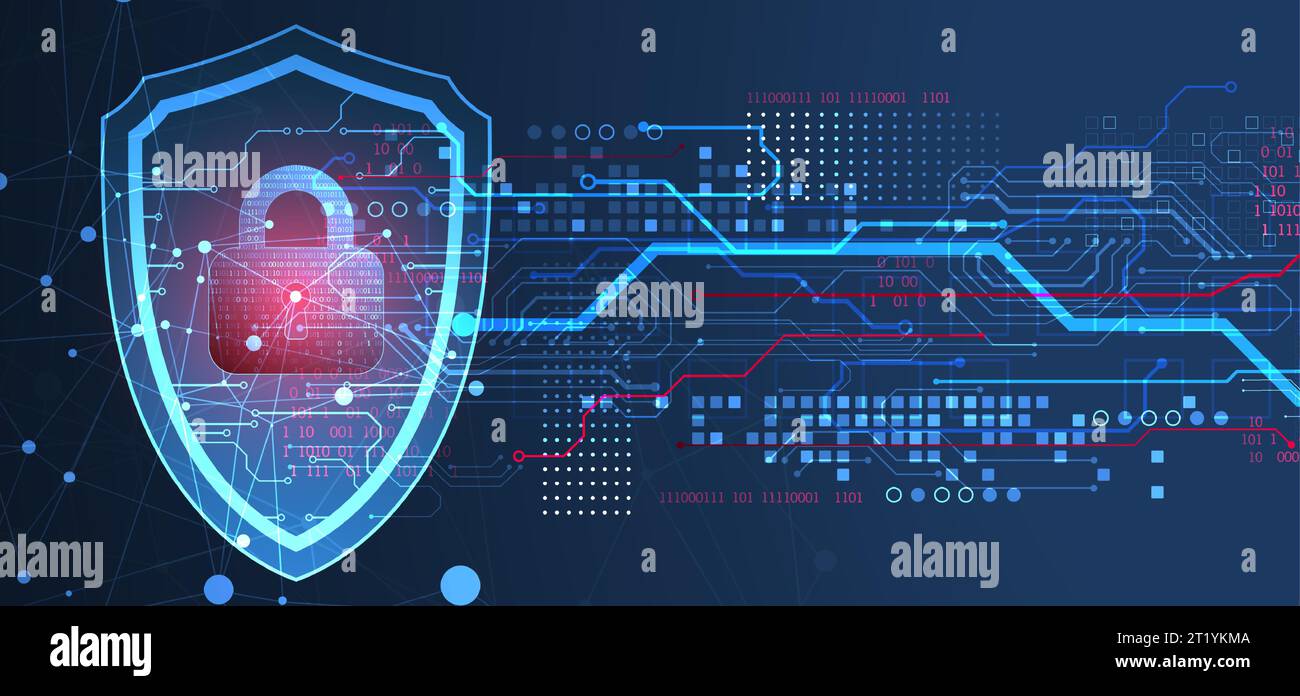 Image padlock in shield Stock Vector Images - Alamy
