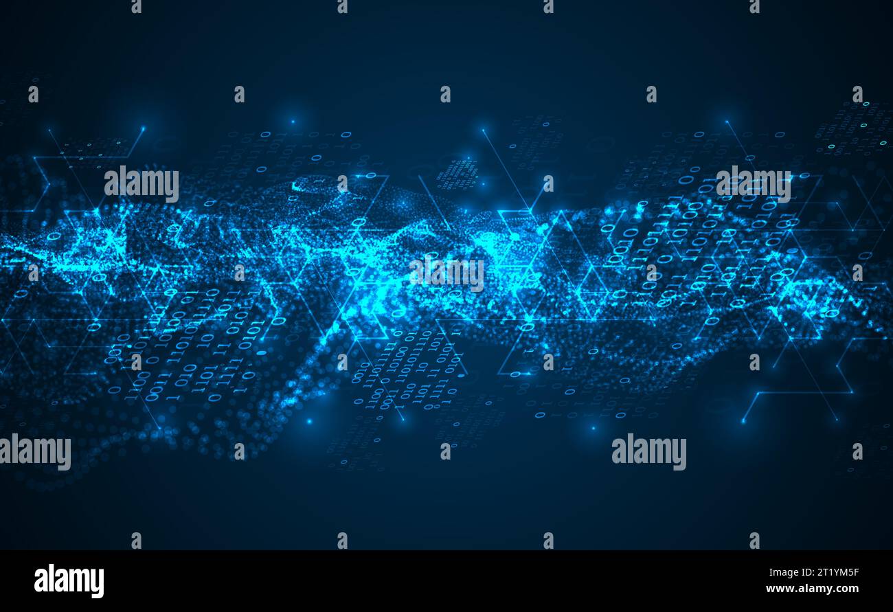 Information technology background using isometry and numbers. Stock Vector