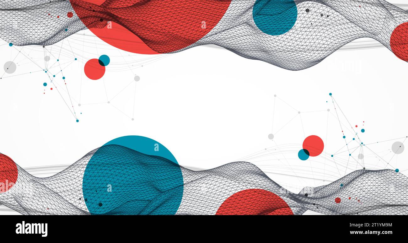 The abstract wave is made in a frame style. Template for science and ...