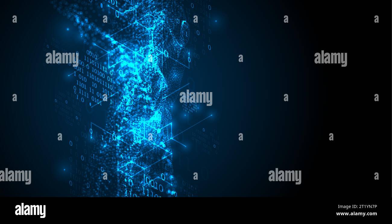 Information technology background using isometry and numbers. Stock Vector