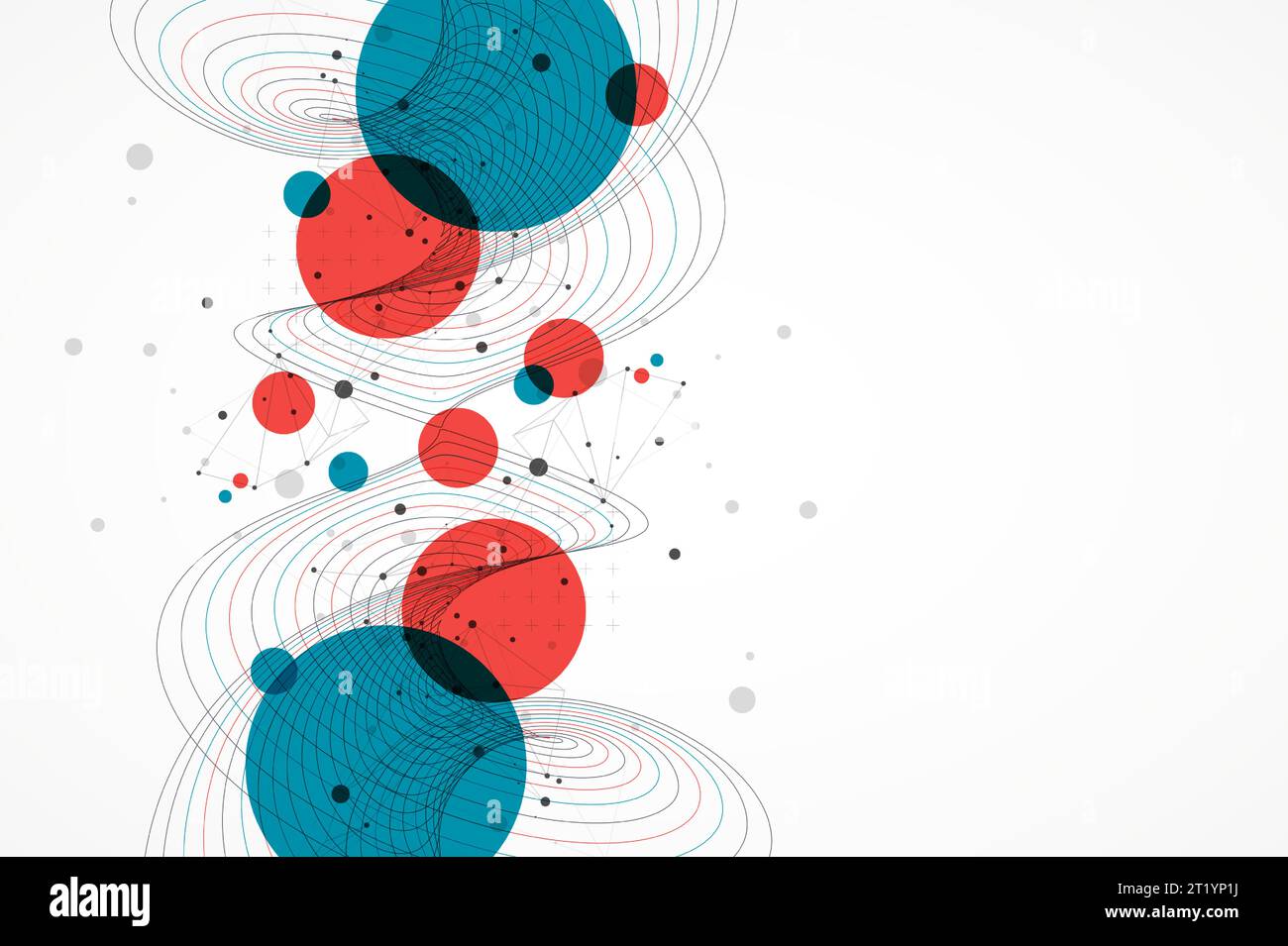 Abstract scientific background with a twisted figure and plexus effect ...