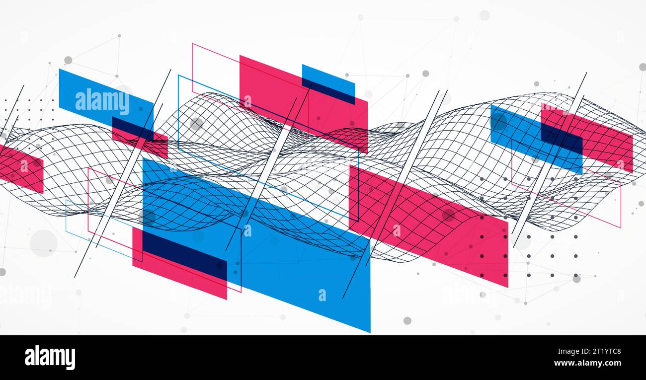 The abstract wave is made in a frame style. Template for science and ...