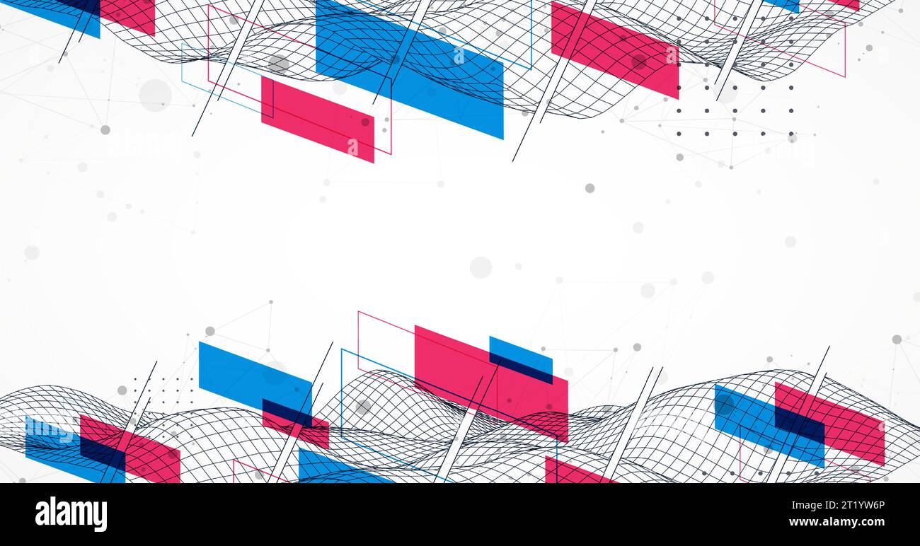 The abstract wave is made in a frame style. Template for science and ...