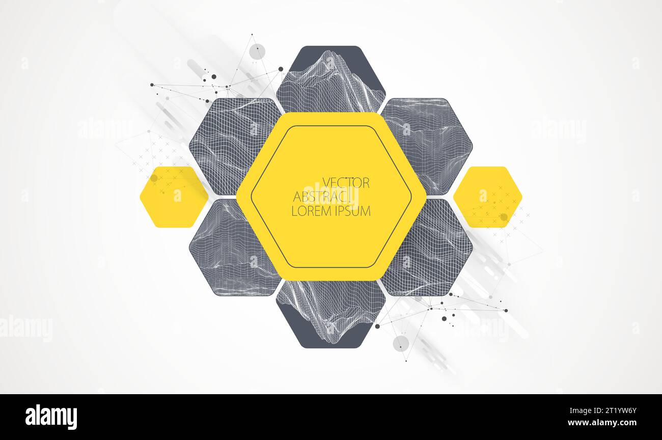 Modern science or technology abstract background using hexagonal shapes ...