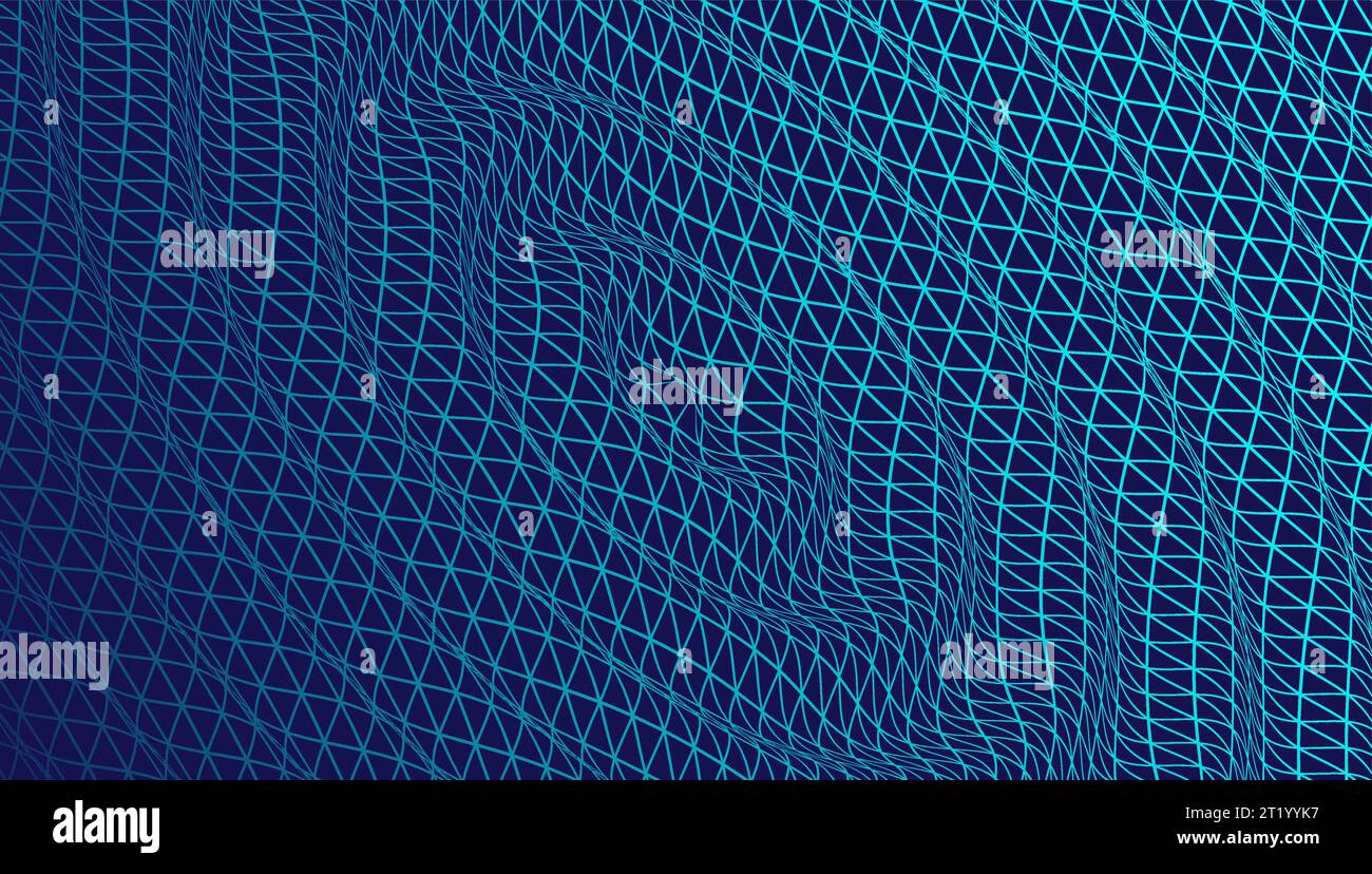 Abstract background with waves. 3D surface. Stock Vector