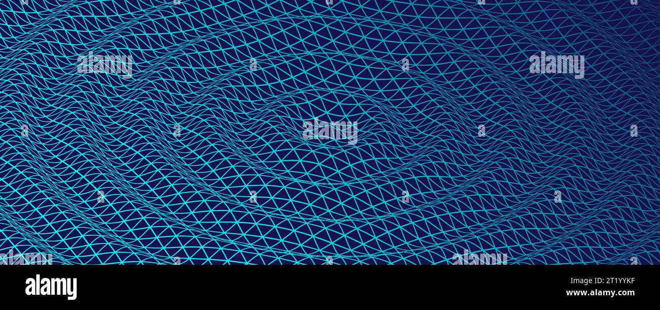 Abstract background with waves. 3D surface. Stock Vector