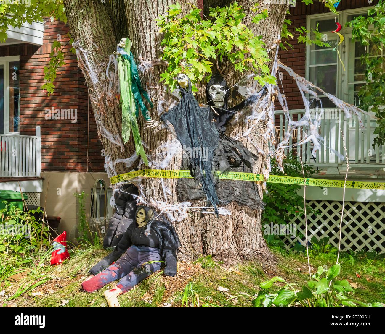 Halloween Decorations Neighborhood scenes Stock Photo Alamy
