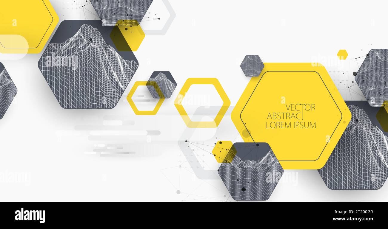 Modern science or technology abstract background using hexagonal shapes ...