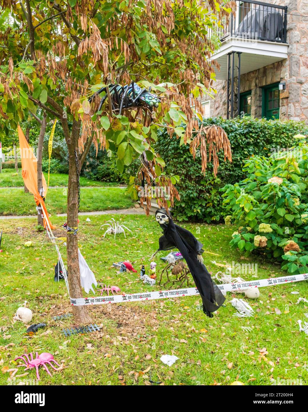 Halloween Decorations Neighborhood scenes Stock Photo Alamy