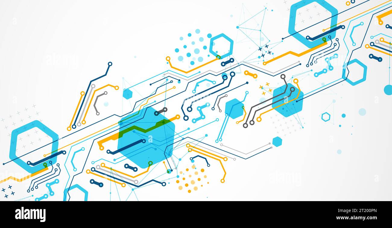 Abstract technology concept. Circuit board, high computer color ...